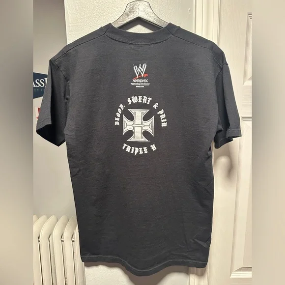 VINTAGE 2004 Euro WWE HHH TRIPLE H T SHIRT BLOOD SWEAT PAIN Size Men’s Medium - Picture 3 of 6